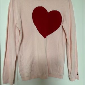 Tommy Hilfiger Red Heart Pink Crew Neck Sweater